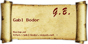 Gabl Bodor névjegykártya